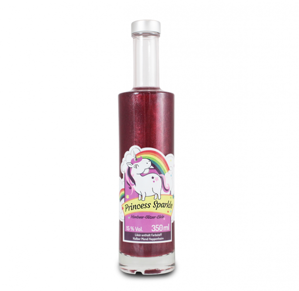 Princess Sparkle Himbeer-Glitzer-Likör 15% Alk. Vol.